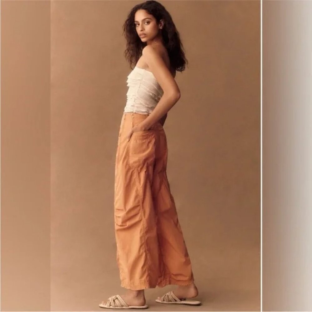Pilcro by Anthropologie Parachute Curve Barrel Pants - Orange
